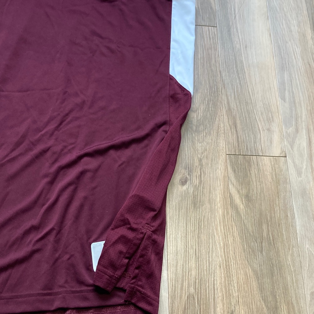 adidas performance tank team jersey top maroon white size L - Picture 15 of 17